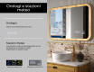 Specchio arrotondato in una cornice di rovere con illuminazione LED #6