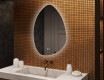 Specchio irregolare con illuminazione, 64×94 cm, bicolore, interruttore touch, tappetino riscaldante