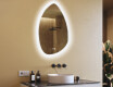 Specchio irregolare con illuminazione, 64×94 cm, bicolore, interruttore touch, tappetino riscaldante