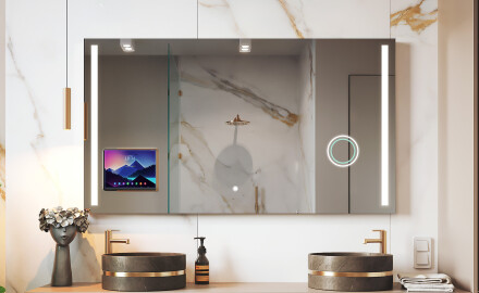 Specchio da bagno LED rettangolare intelligente con cornice iPad Displine L02 Apple