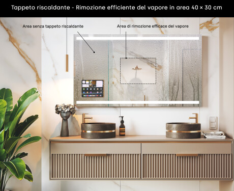 Specchio da bagno intelligente a LED con cornice Displine - Apple L09 #7