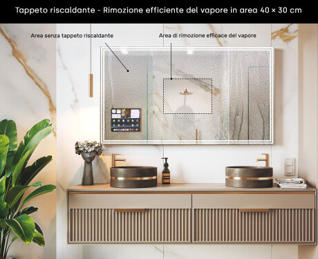 Specchio rettangolare Smart LED Apple con cornice Displine L57 #7