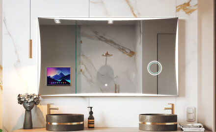 Specchio rettangolare Smart LED Apple con cornice Displine L77