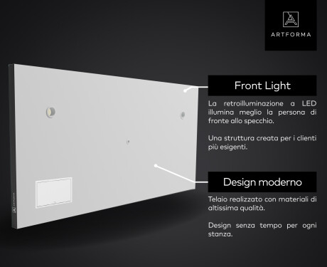 Specchio Da Bagno retroilluminato LED SMART L77 Apple #5