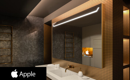 Specchio Da Bagno retroilluminato LED SMART L128 Apple