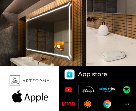 Specchio bagno da parete LED SMART L129 Apple #2