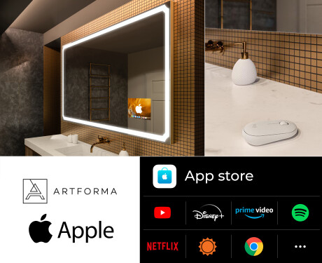 Specchio bagno da parete LED SMART L138 Apple #2