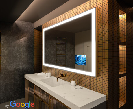 SMART Rettangolare Specchio Bagno LED L01 Serie Google #1