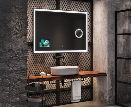 SMART Rettangolare Specchio Bagno LED L01 Serie Google #6