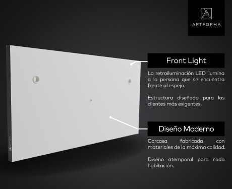 SMART Rettangolare Specchio Bagno LED L01 Serie Google #11