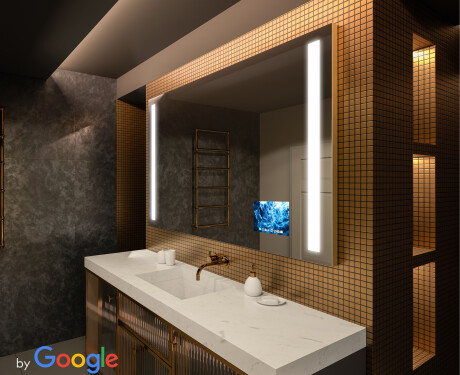 SMART Rettangolare Specchio Bagno LED L02 Serie Google