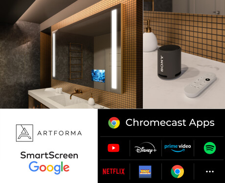 SMART Rettangolare Specchio Bagno LED L02 Serie Google #4