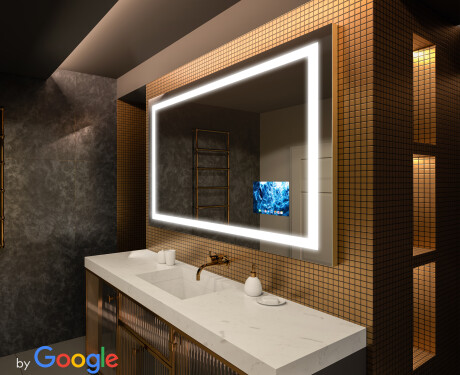 SMART Rettangolare Specchio Bagno LED L15 Serie Google