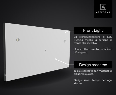 SMART Rettangolare Specchio Bagno LED L15 Serie Google #5