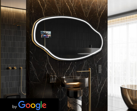 Specchio irregolare LED SMART O223 Google