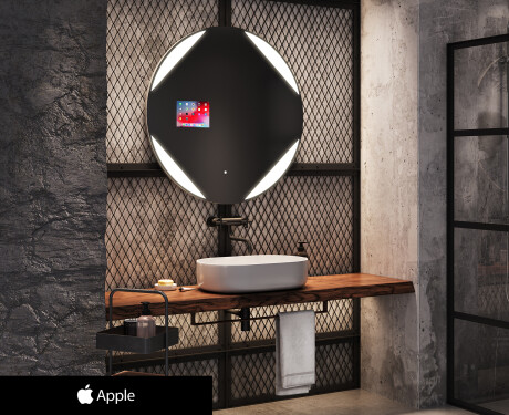 Specchio tondo retroilluminato LED SMART L114 Apple #1