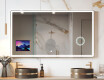 Specchio LED Moderno Arrotondato con cornice iPad Displine L146