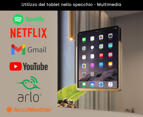 Specchio LED Moderno Arrotondato con cornice iPad Displine L146 #3