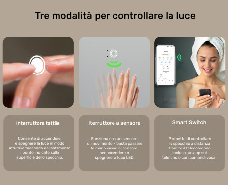 Specchio LED Moderno Arrotondato con cornice iPad Displine L146 #5