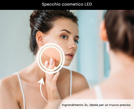Specchio LED Moderno Arrotondato con cornice iPad Displine L146 #6