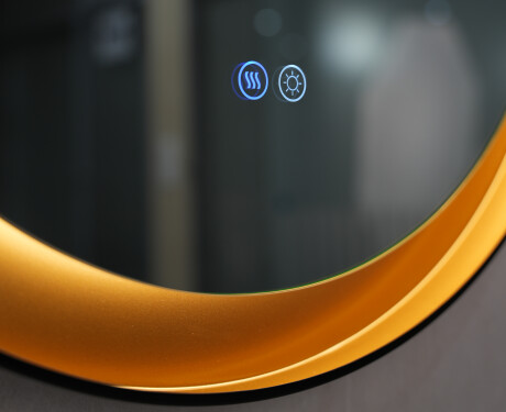 Specchio rotondo con cornice in metallo e illuminazione LED #5