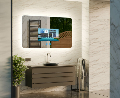 Specchio da Bagno LED Intelligente Arrotondato SmartScreen 21,5”