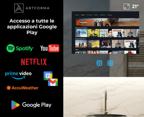 Specchio da Bagno LED Intelligente Arrotondato SmartScreen 21,5” #3