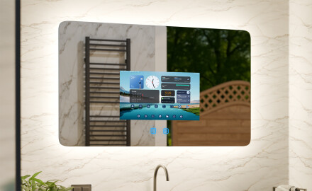 Specchio da Bagno LED Intelligente Arrotondato SmartScreen 21,5”