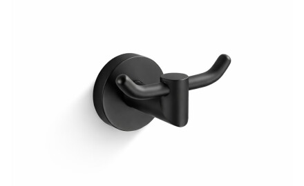 CLASSIC - Gancio doppio per asciugamani / nero opaco