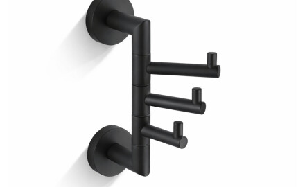 CLASSIC - Gancio per asciugamani / triplo, orientabile / nero opaco