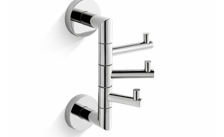 CLASSIC - Gancio per asciugamani / triplo, orientabile / cromato