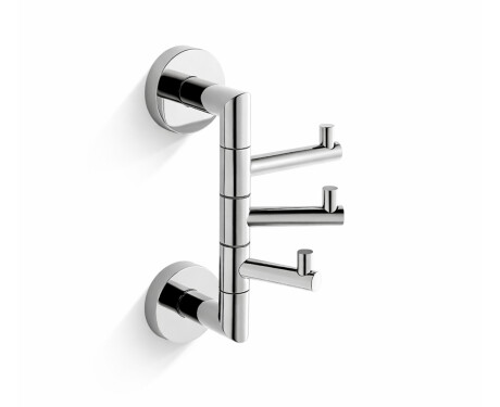 CLASSIC - Gancio per asciugamani / triplo, orientabile / cromato