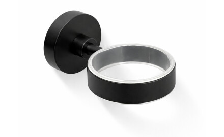 CLASSIC - Supporto per tazza 80.003/003.1, portasapone 80.004/004.1 / nero opaco / * vetro da ordinare separatamente