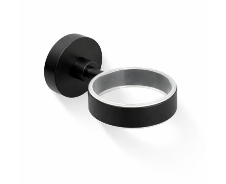 CLASSIC - Supporto per tazza 80.003/003.1, portasapone 80.004/004.1 / nero opaco / * vetro da ordinare separatamente