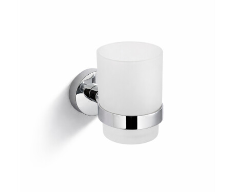 CLASSIC - Supporto con tazza / cromo, vetro opaco