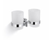 CLASSIC - Supporto con due tazze / cromo, vetro opaco
