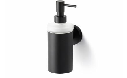 CLASSIC - Dosatore per sapone liquido / corpo in metallo, vetro opaco / nero opaco
