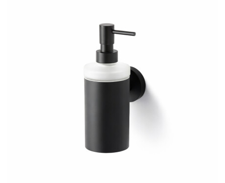 CLASSIC - Dosatore per sapone liquido / corpo in metallo, vetro opaco / nero opaco