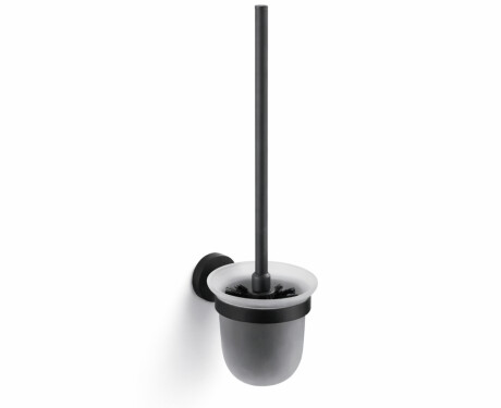 CLASSIC - Spazzola per WC da appendere / vetro opaco / nero opaco