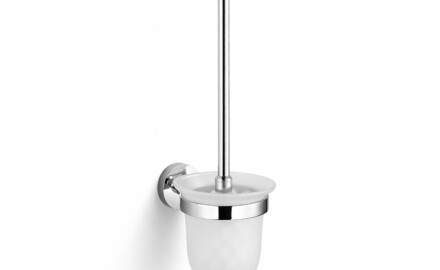 CLASSIC - Spazzola per WC da appendere / vetro opaco / cromo