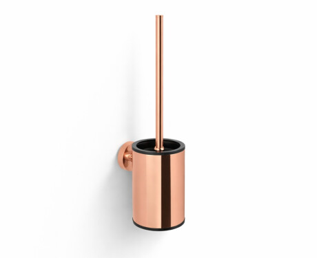 CLASSIC - Spazzola per WC bassa da appendere / contenitore in metallo, ricambio in plastica / rosa dorato lucido