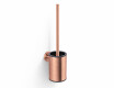 CLASSIC - Spazzolone da WC basso da appendere / contenitore in metallo, ricambio in plastica / rosa dorato spazzolato