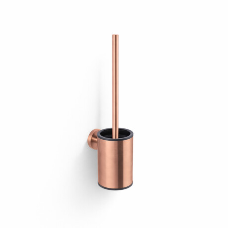 CLASSIC - Spazzolone da WC basso da appendere / contenitore in metallo, ricambio in plastica / rosa dorato spazzolato #1