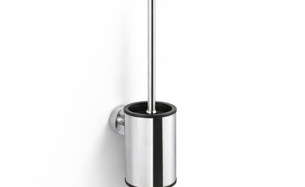 CLASSIC - Spazzola per WC bassa da appendere / contenitore in metallo, ricambio in plastica / cromata