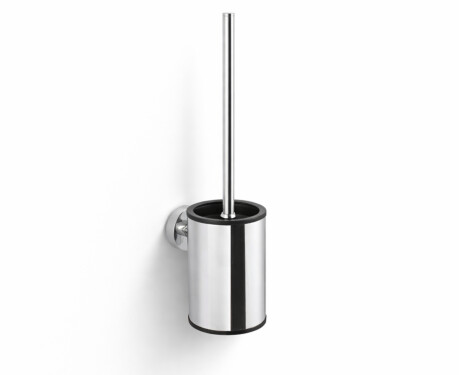 CLASSIC - Spazzola per WC bassa da appendere / contenitore in metallo, ricambio in plastica / cromata