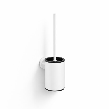 CLASSIC - Spazzola per WC bassa da appendere / contenitore in metallo, ricambio in plastica / bianco opaco #1