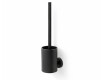 CLASSIC - Spazzola per WC bassa da appendere / contenitore in metallo, testina in silicone / nero opaco