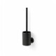 CLASSIC - Spazzola per WC bassa da appendere / contenitore in metallo, testina in silicone / nero opaco #1