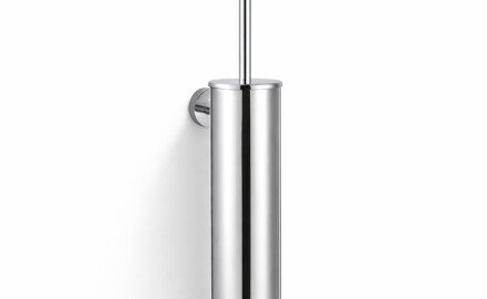 CLASSIC - Spazzola per WC alta da appendere / contenitore in metallo, ricambio in plastica / cromata