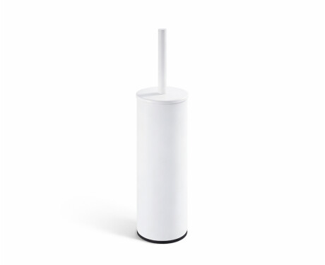 CLASSIC - Spazzola per WC alta da appoggio / contenitore in metallo, ricambio in plastica / bianco opaco